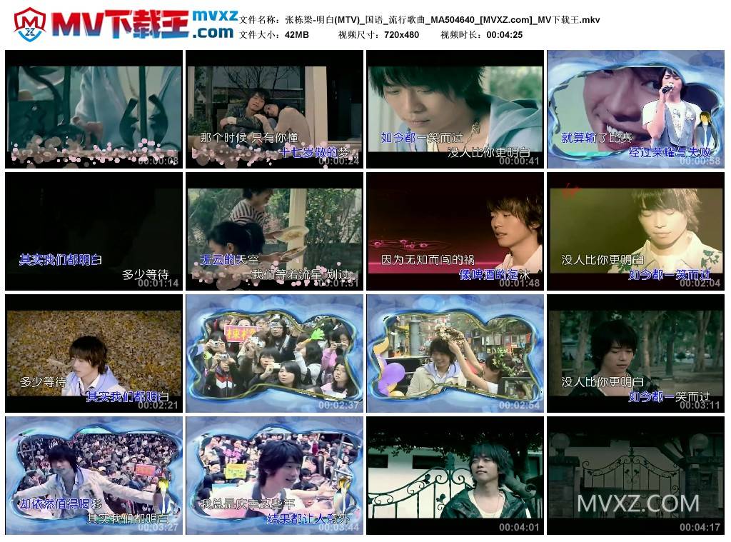 张栋梁-明白(MTV)_国语_流行歌曲_MA504640